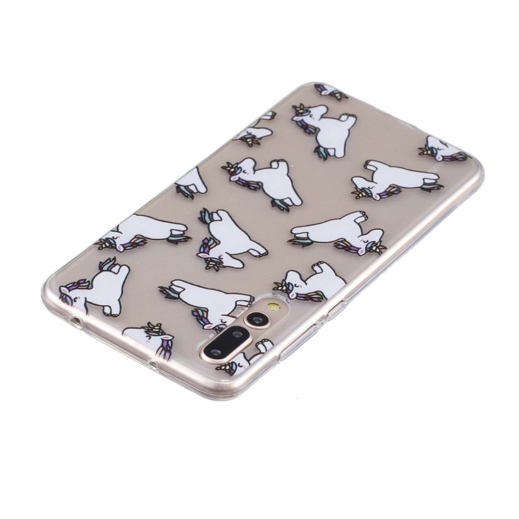 Printing Pattern TPU Phone Casing Cover for Huawei P20 Pro - Running Horses-3