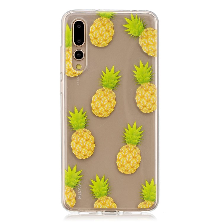 Печать Шаблон Оболочка Телефона TPU Для Huawei P20 Pro - Ананасы-1