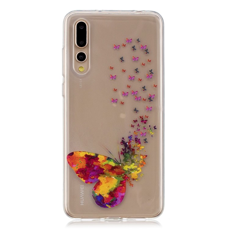 Printing Pattern TPU Accessory Cover for Huawei P20 Pro - Colorful Butterfly-1