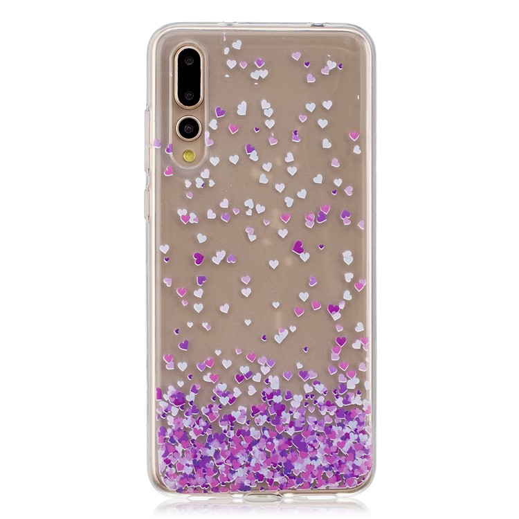 Printing Pattern TPU Accessory Case for Huawei P20 Pro - Purple Hearts-1