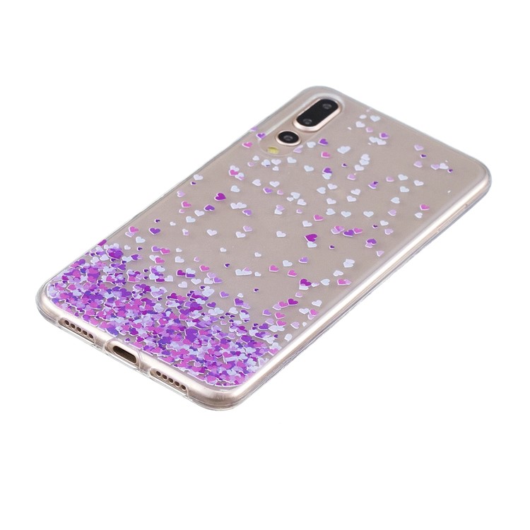 Printing Pattern TPU Accessory Case for Huawei P20 Pro - Purple Hearts-2