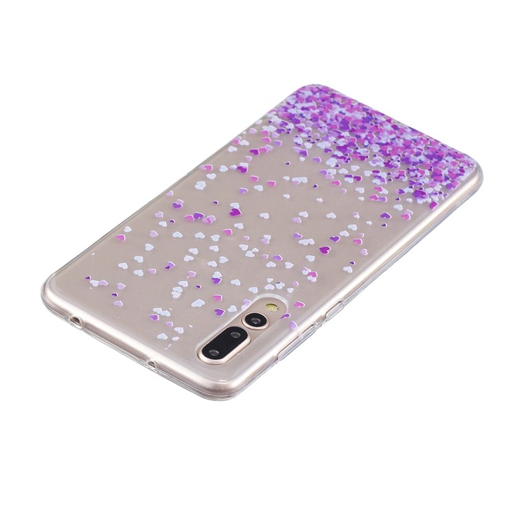Printing Pattern TPU Accessory Case for Huawei P20 Pro - Purple Hearts-3