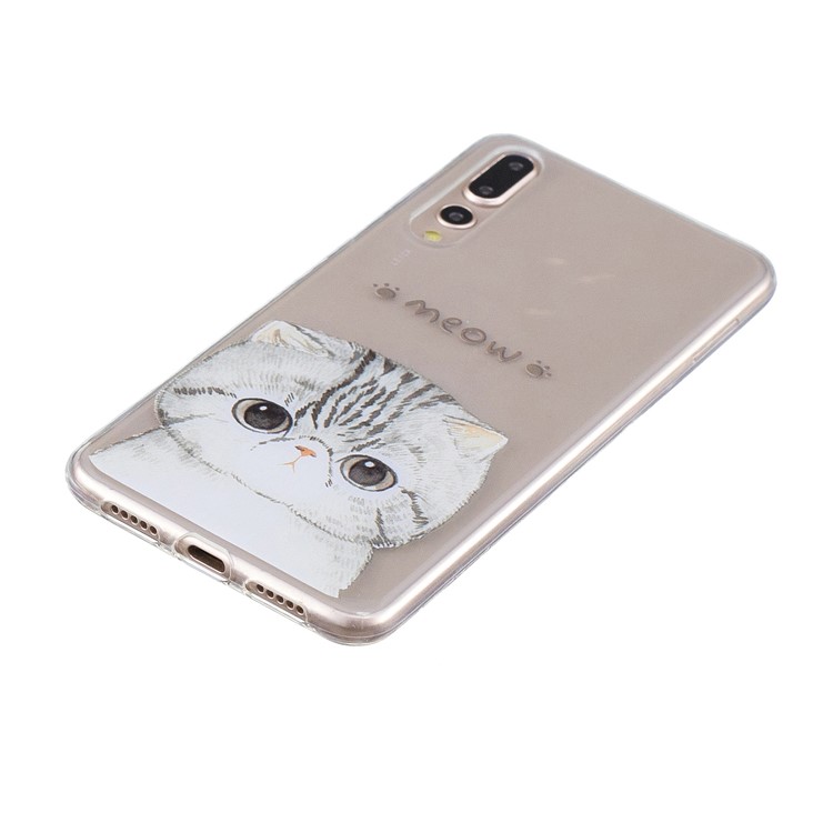 Printing Pattern TPU Accessory Shell for Huawei P20 Pro - Angry Cat-2