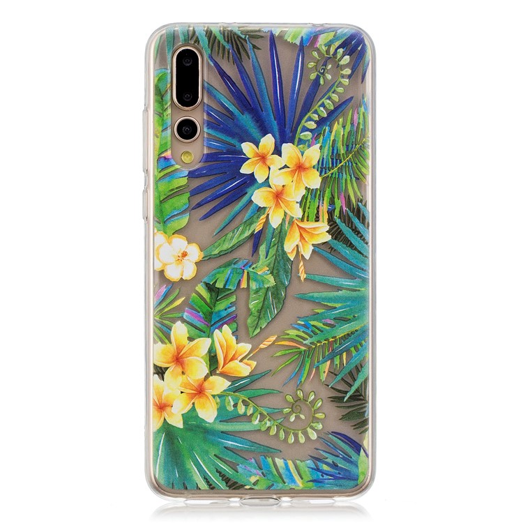 Printing Pattern TPU Cellphone Case for Huawei P20 Pro - Fresh Flowers-1