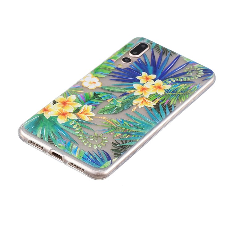 Printing Pattern TPU Cellphone Case for Huawei P20 Pro - Fresh Flowers-2