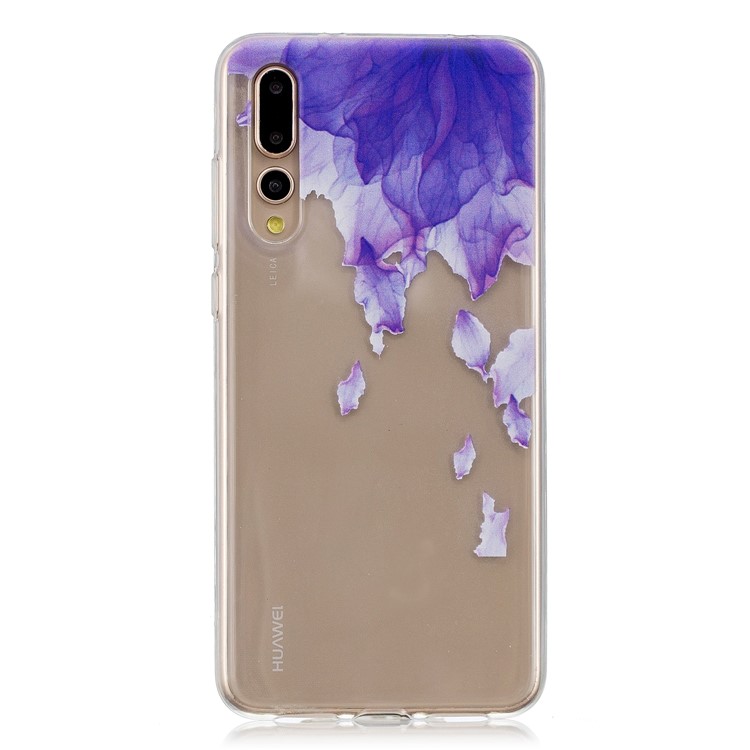 Printing Pattern TPU Cellphone Cover for Huawei P20 Pro - Purple Petal-1