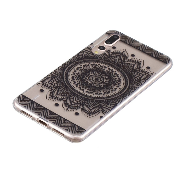 Printing Pattern Mobile Case for Huawei P20 Pro - Black Mandala-2