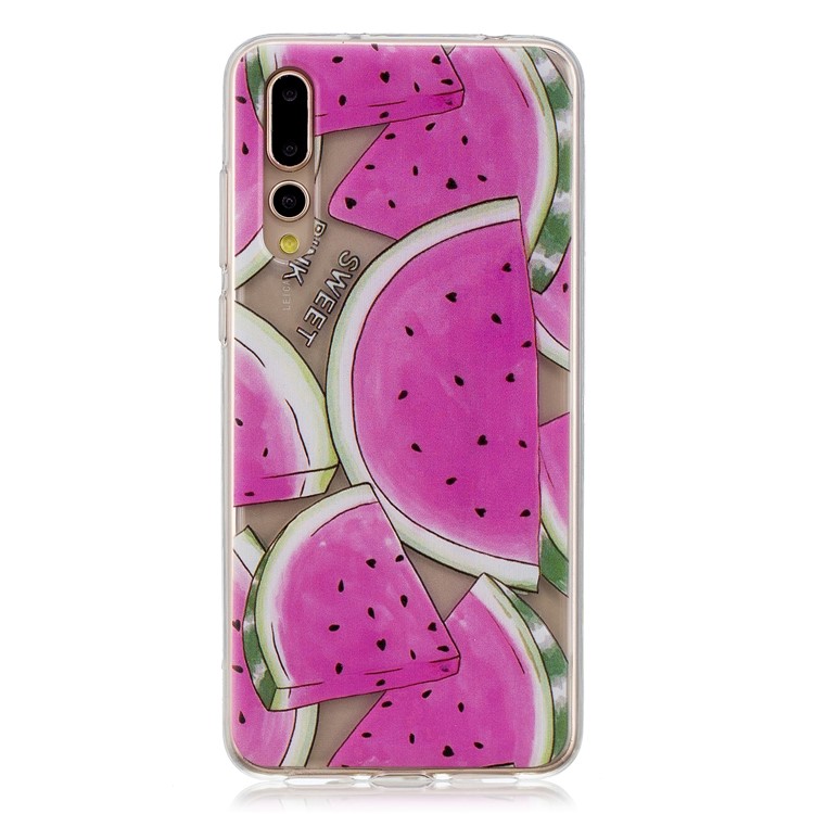 Печатный Шаблон Корпус Сотового Телефона TPU Для Huawei P20 Pro - Арбуз-1