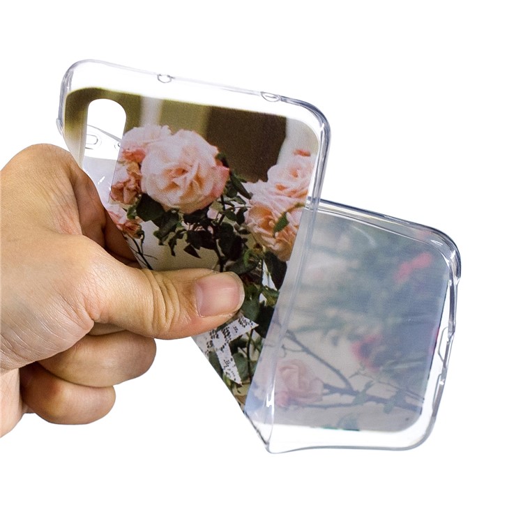 Printing Pattern TPU Mobile Casing for Huawei P20 Pro - Beautiful Roses and Word-4