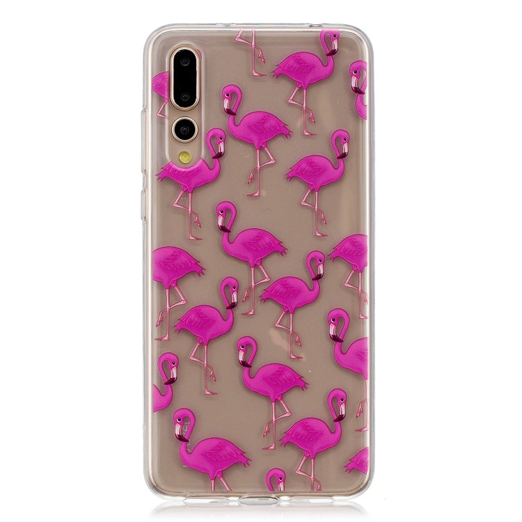 Printing Pattern TPU Phone Protection Case for Huawei P20 Pro - Rose Flamingo-1