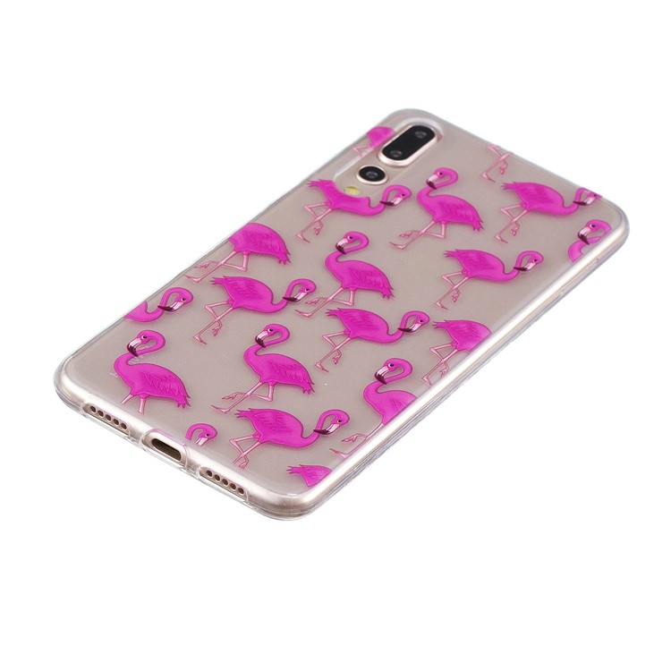 Printing Pattern TPU Phone Protection Case for Huawei P20 Pro - Rose Flamingo-2