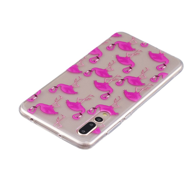 Printing Pattern TPU Phone Protection Case for Huawei P20 Pro - Rose Flamingo-3