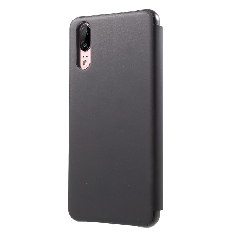 View Window Smart PU Leather Phone Case for Huawei P20 - Black-2