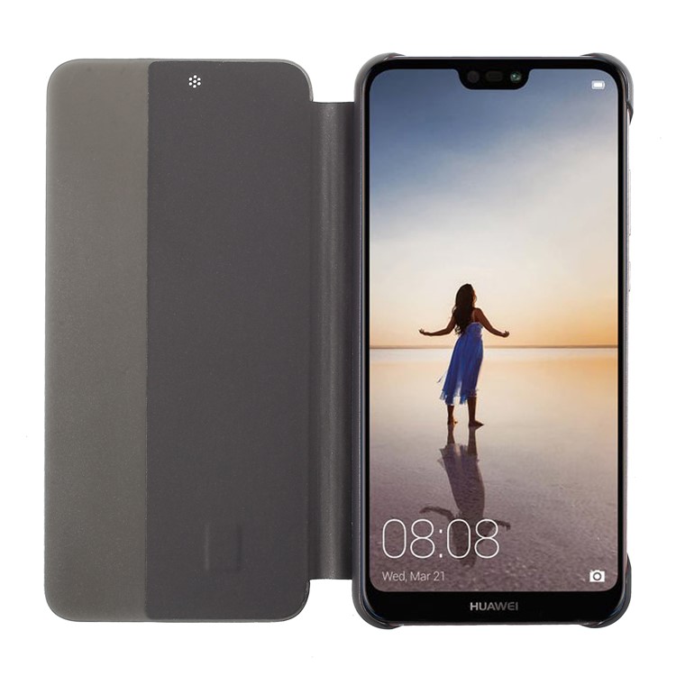 View Window Smart PU Leather Phone Case for Huawei P20 - Black-5