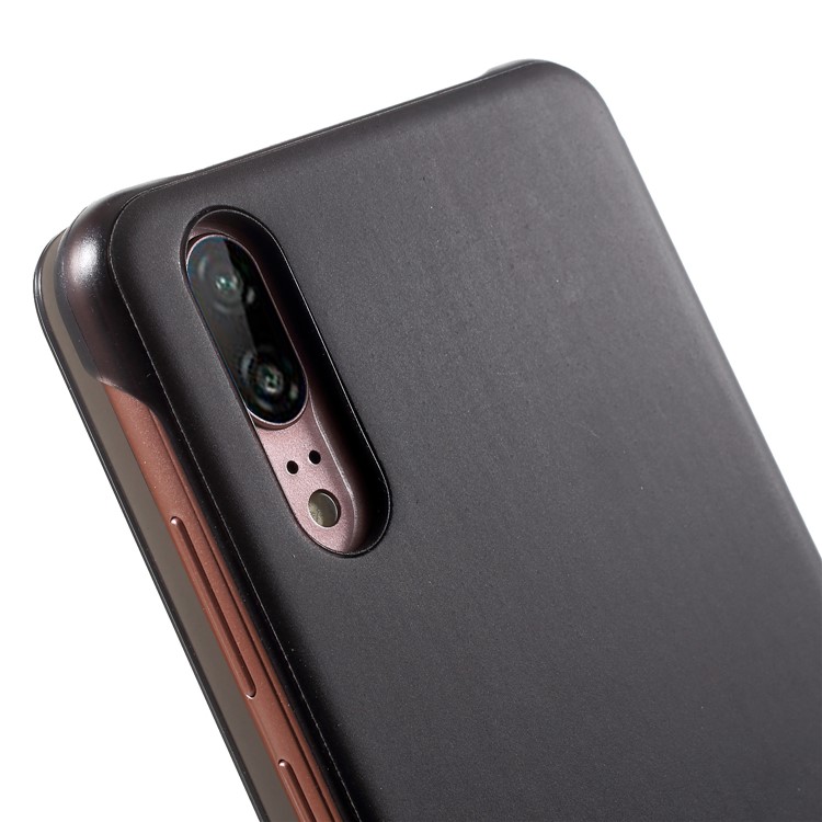 View Window Smart PU Leather Phone Case for Huawei P20 - Black-7