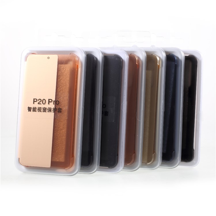 View Window Smart PU Leather Phone Case for Huawei P20 Pro - Black-10