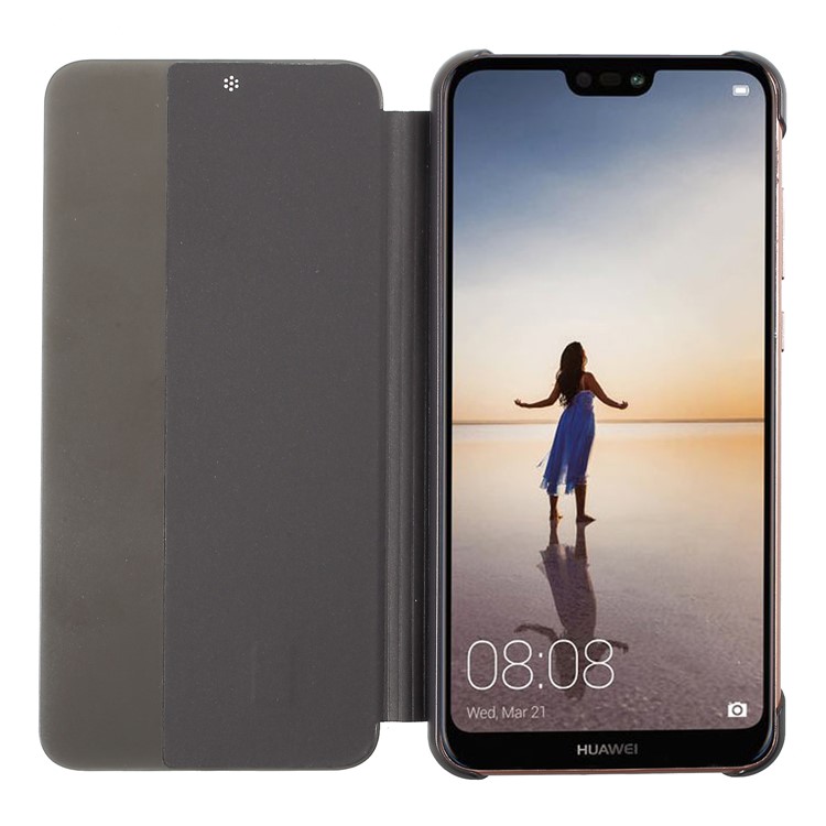 View Window Smart PU Leather Phone Case for Huawei P20 Pro - Black-5