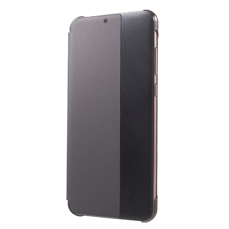 View Window Smart PU Leather Phone Casing for Huawei P20 Pro - Grey-3