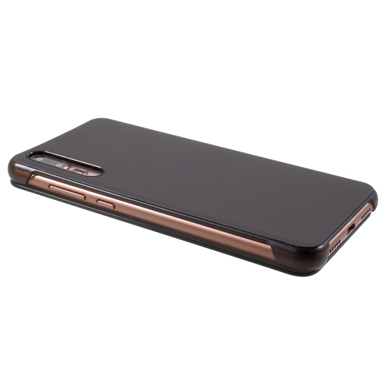 View Window Smart PU Leather Phone Casing for Huawei P20 Pro - Grey-4