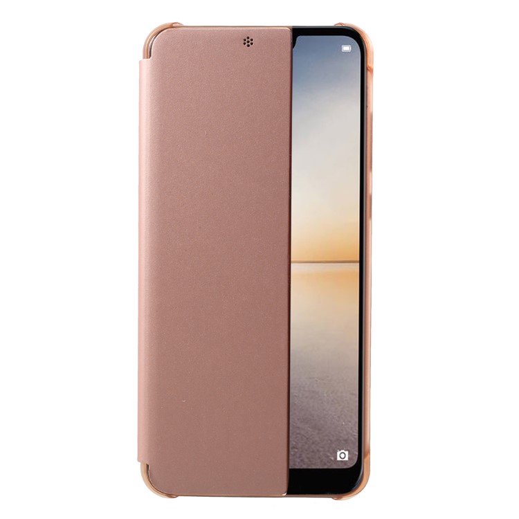 View Window Smart PU Leather Mobile Shell for Huawei P20 Pro - Rose Gold-1