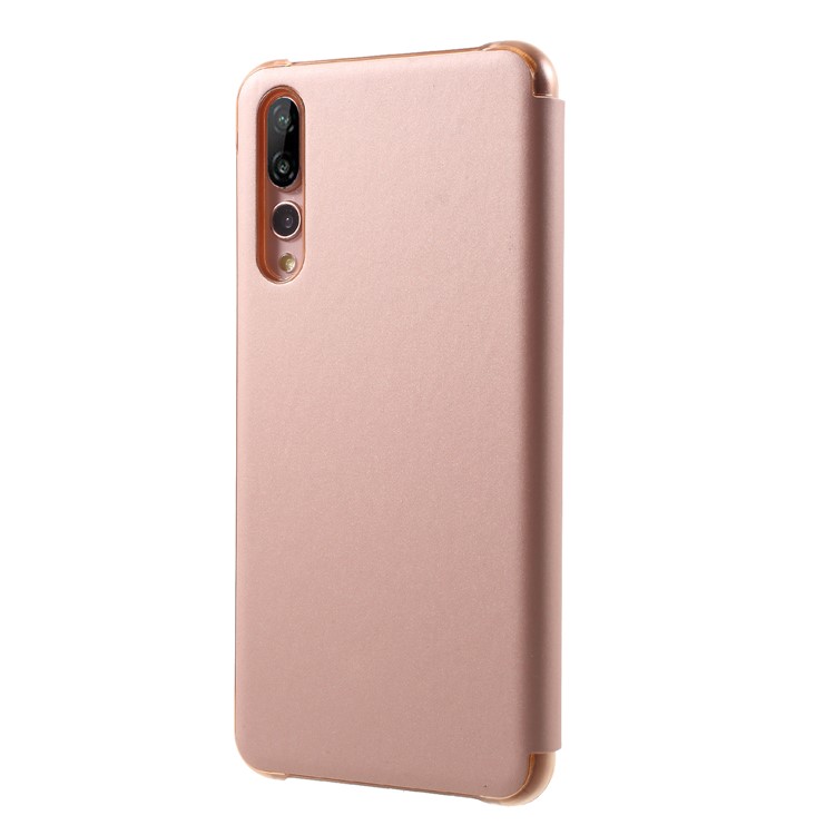 View Window Smart PU Leather Mobile Shell for Huawei P20 Pro - Rose Gold-2