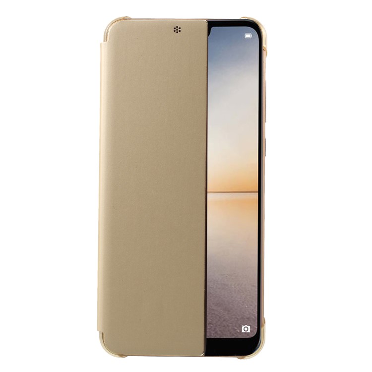 View Window Smart PU Leather Flip Case for Huawei P20 Pro - Champagne-1