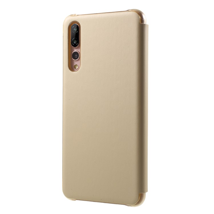 View Window Smart PU Leather Flip Case for Huawei P20 Pro - Champagne-2