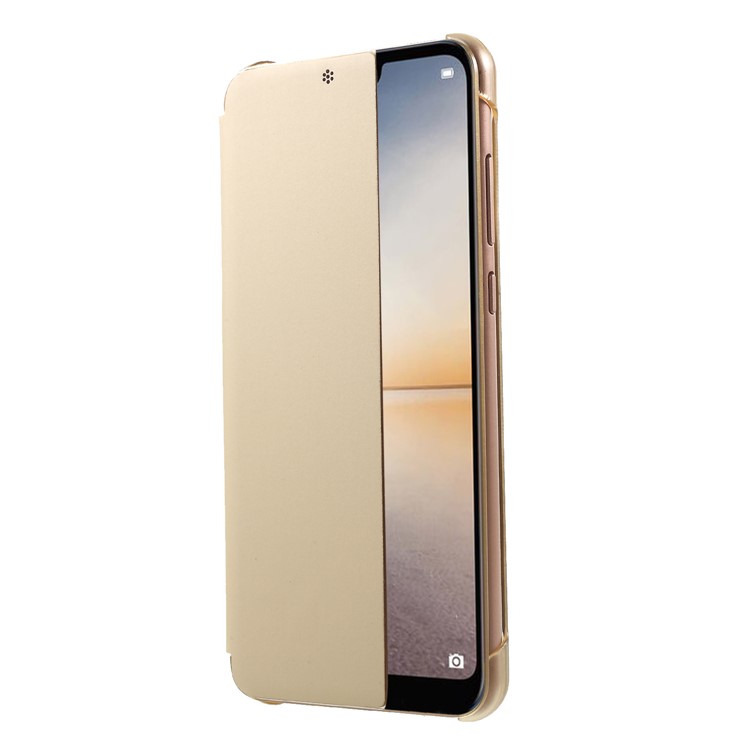 View Window Smart PU Leather Flip Case for Huawei P20 Pro - Champagne-3