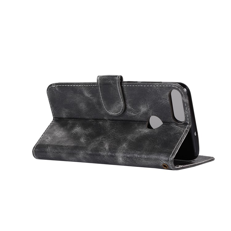 Premium Vintage Leather Wallet Cover for Huawei Honor 9 Lite / Honor 9 Youth Edition - Grey-11