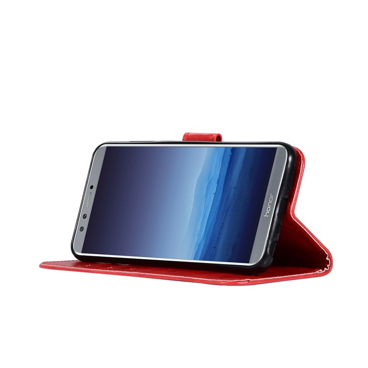 Премиум-винтажный Кожаный Чехол Для Кошелька Для Huawei Honor 9 Lite / Честь 9 Молодежного Издания - Красный-9