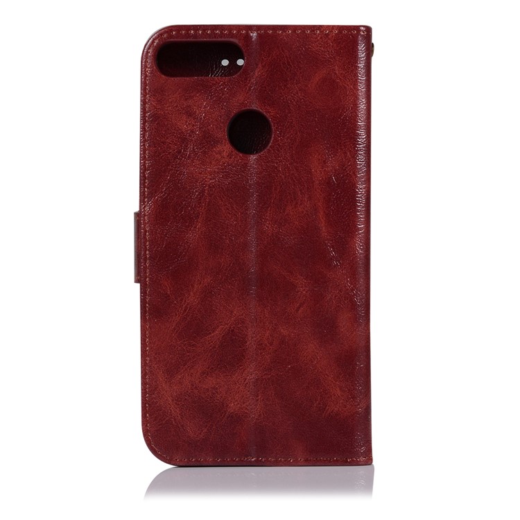 Premium Vintage Leather Wallet Phone Case for Huawei Honor 9 Lite / Honor 9 Youth Edition - Wine Red-5