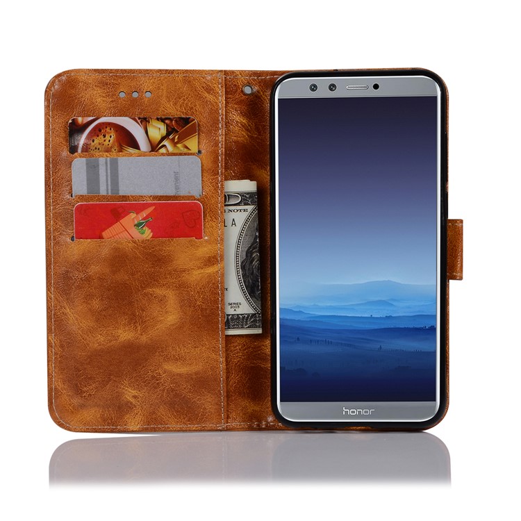 Premium Vintage Leather Stand Case with Card Slots for Huawei Honor 9 Lite / Honor 9 Youth Edition - Brown-7