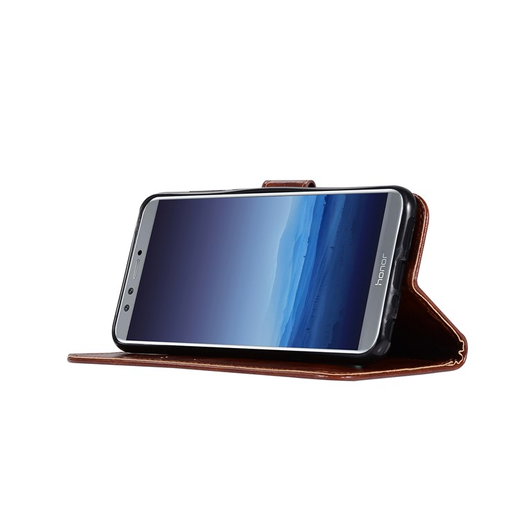 Premium Vintage Leder Standabdeckung Mit Kartensteckplätzen Für Huawei Honour 9 Lite / Ehre 9 Jugendausgabe - Kaffee-9