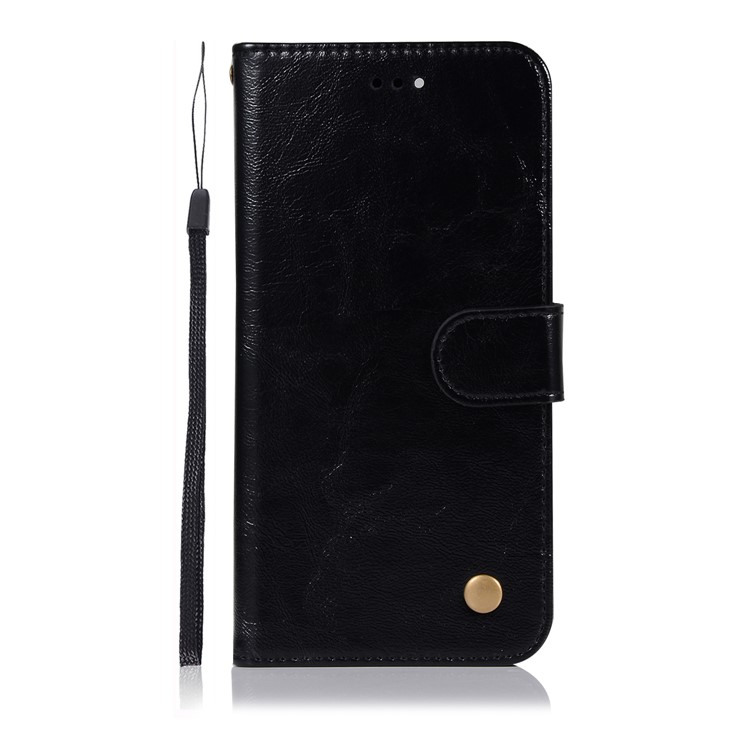 Premium Vintage Leather Wallet Case for Huawei Honor V10/View 10 - Black-2