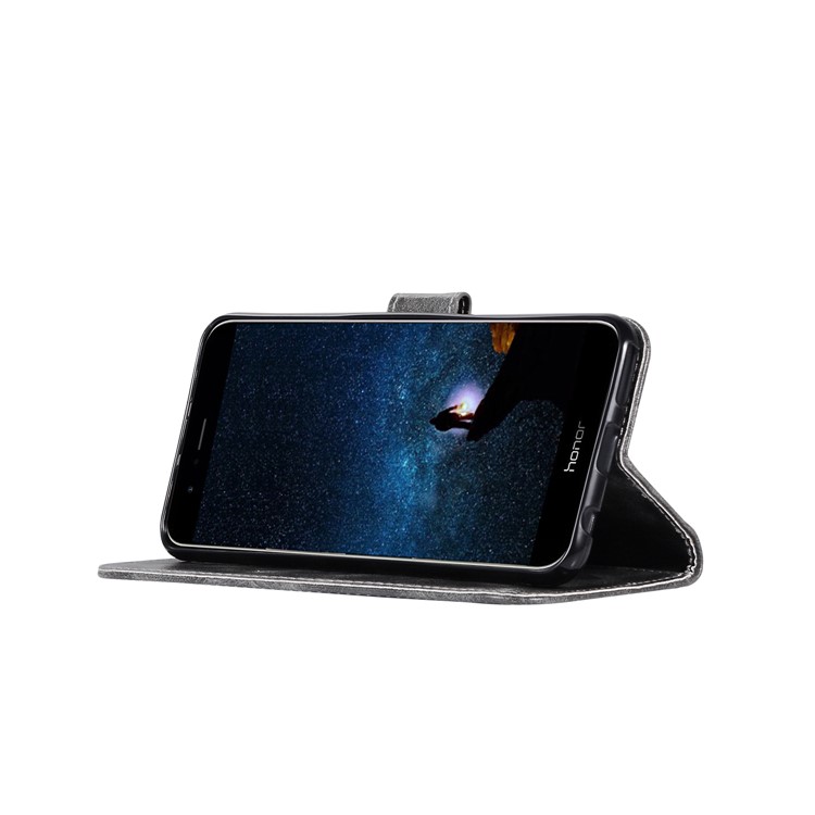 Premium Vintage Leather Stand Cover for Huawei Honor V10/View 10 - Grey-5