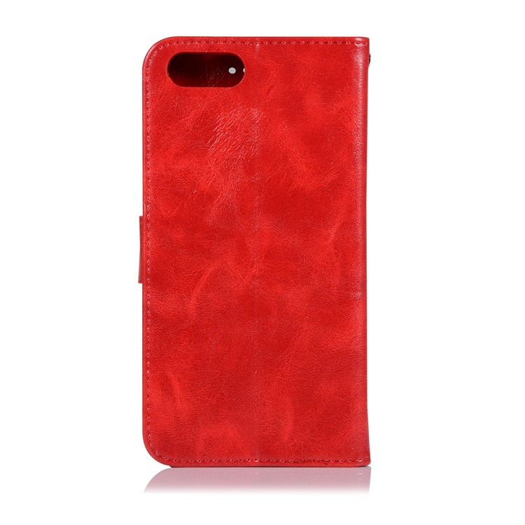 Premium Vintage Leather Wallet Stand Shell for Huawei Honor V10/View 10 - Red-3