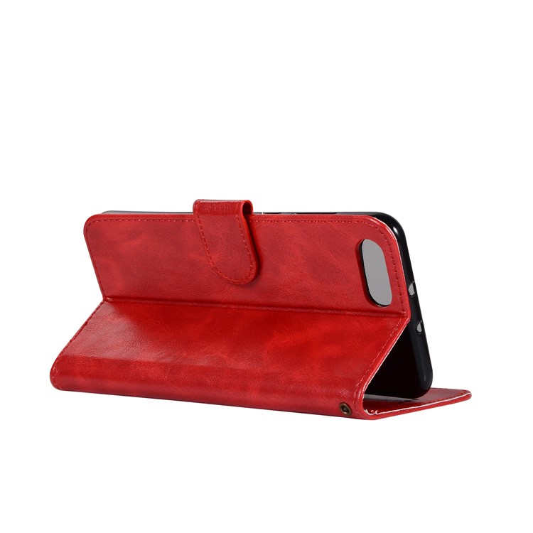 Premium Vintage Leather Wallet Stand Shell for Huawei Honor V10/View 10 - Red-6