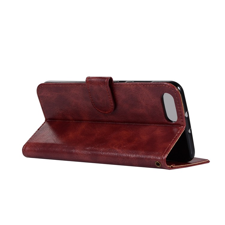 Premium Vintage Leather Wallet Phone Casing for Huawei Honor V10/View 10 - Wine Red-6