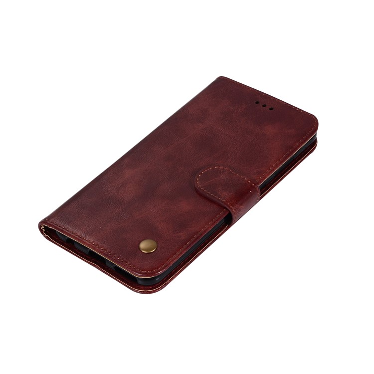 Premium Vintage Leather Wallet Phone Casing for Huawei Honor V10/View 10 - Wine Red-7