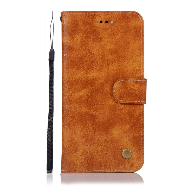 Premium Vintage Leather Stand Mobile Cover for Huawei Honor V10/View 10 - Brown-2