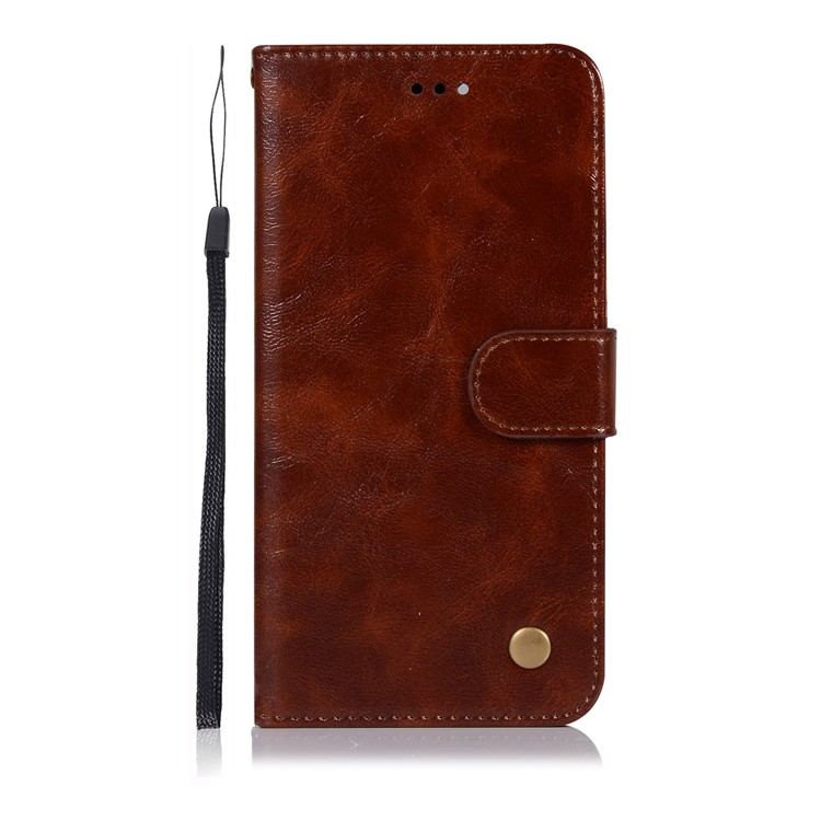 Premium Vintage Leather Wallet Protective Case for Huawei Honor V10/View 10 - Coffee-2