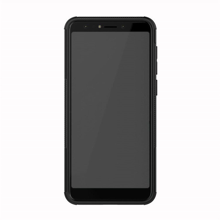 Anti-slip Tyre Pattern PC + TPU Hybrid Case with Kickstand for Asus Zenfone 5 Lite ZC600KL - Black-5