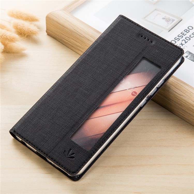 VILI DMX Folding Stand View Window Leather Phone Case for Huawei P20 - Black-1