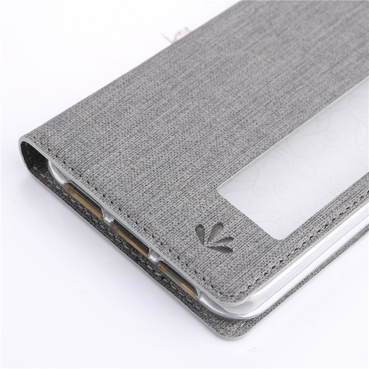 VILI DMX Folding Stand View Window Leather Phone Cover for Huawei P20 - Grey-6