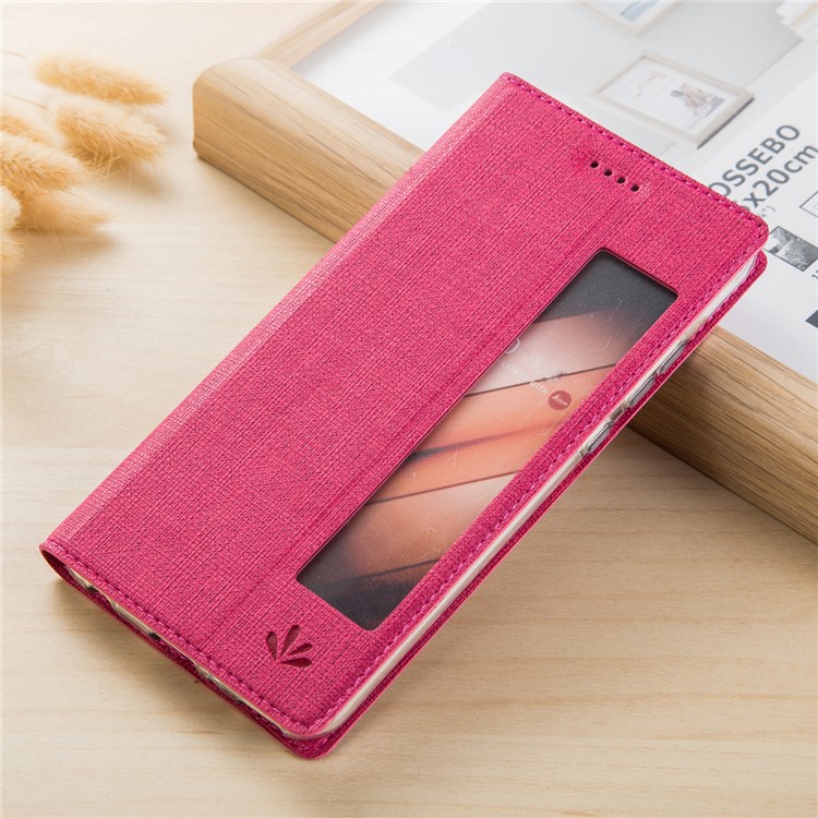VILI DMX Folding Stand View Window Leather Phone Shell for Huawei P20 - Rose-1
