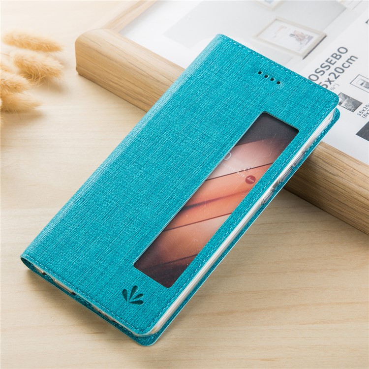 VILI DMX Dobrável Vista Janela De Couro Caso De Telefone Móvel Para Huawei P20 - Azul-1