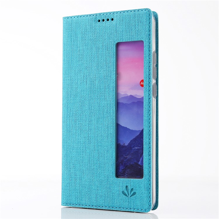 VILI DMX Dobrável Vista Janela De Couro Caso De Telefone Móvel Para Huawei P20 - Azul-2