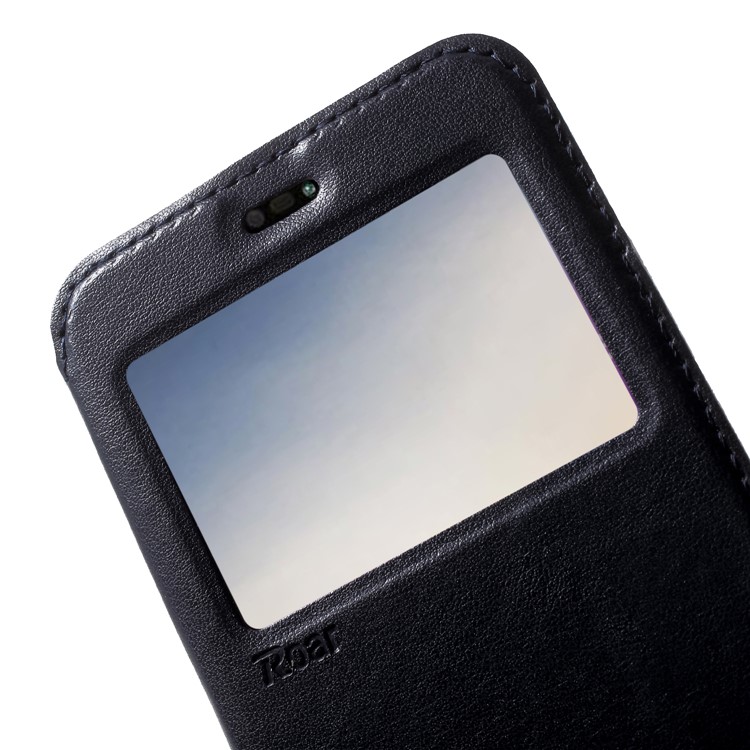 ROAR KOREA Window View PU Leather Card Holder Case for Huawei P20 Lite / Nova 3e - Dark Blue-8
