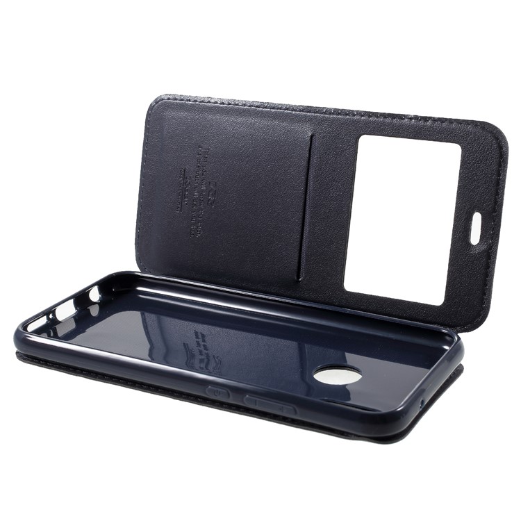 ROAR KOREA Window View PU Leather Card Holder Case for Huawei P20 Lite / Nova 3e - Dark Blue-9