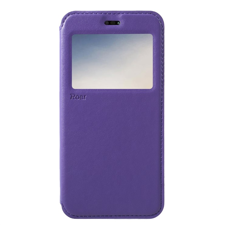 ROAR Window View Leather Stand Cover with Card Slot for Huawei P20 Lite / Nova 3e - Purple-1
